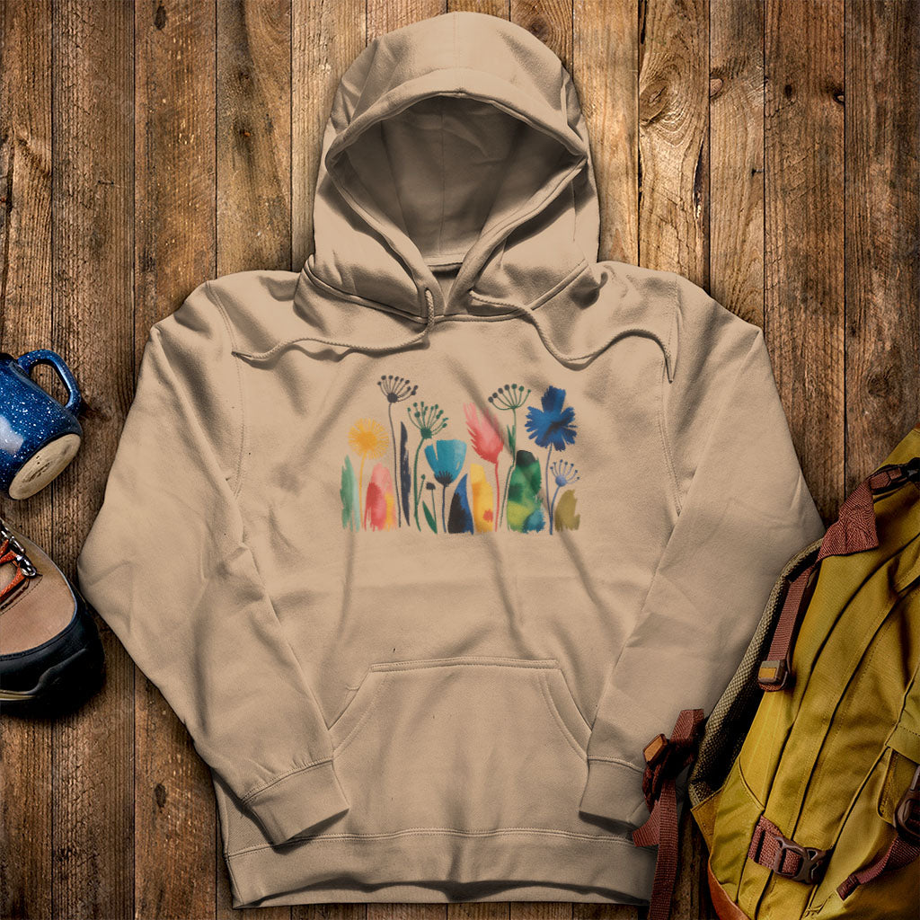 Watercolor Wildflower Meadow Hoodie