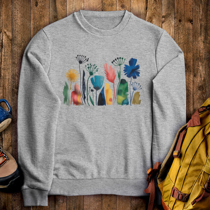 Watercolor Wildflower Meadow Crewneck Sweatshirt