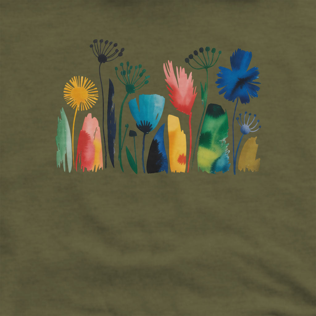 Watercolor Wildflower Meadow Crewneck Sweatshirt