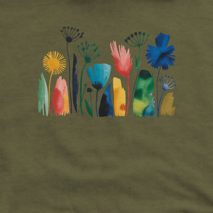 Watercolor Wildflower Meadow Crewneck Sweatshirt