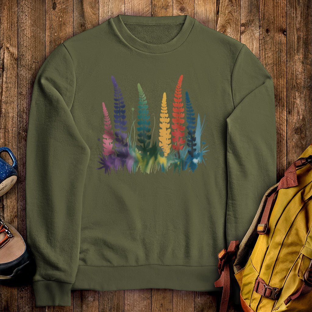 Watercolor Lupine Crewneck Sweatshirt