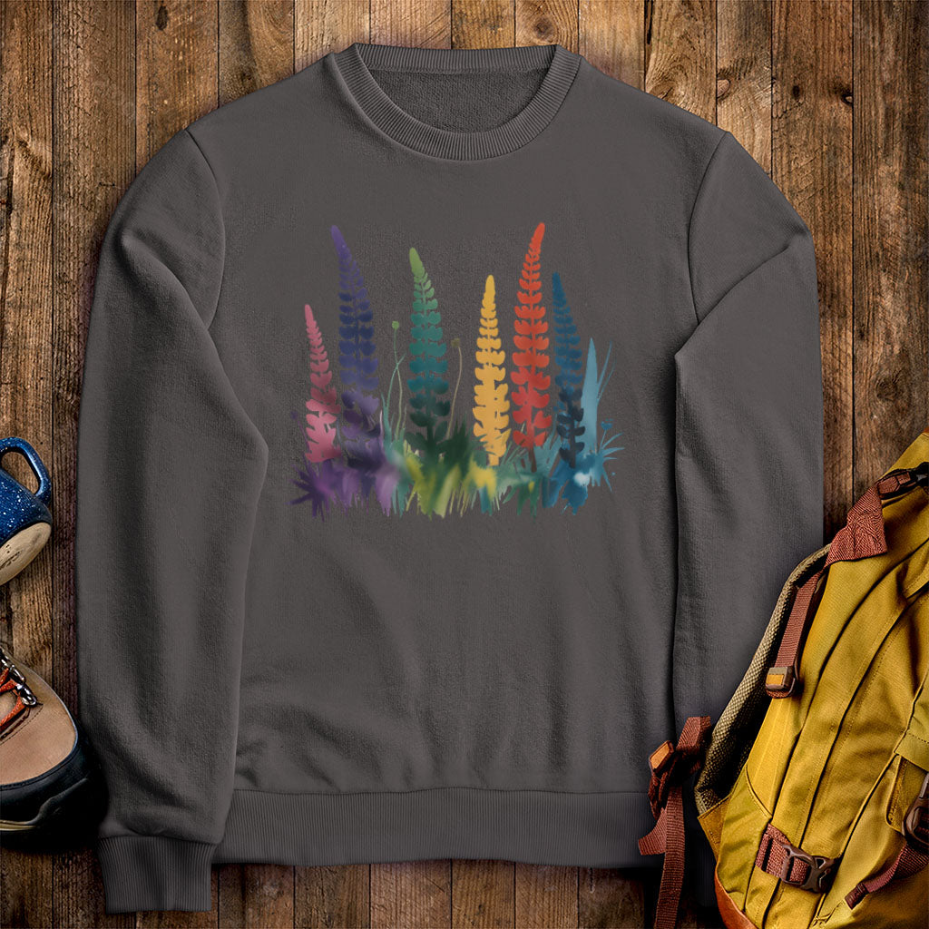 Watercolor Lupine Crewneck Sweatshirt