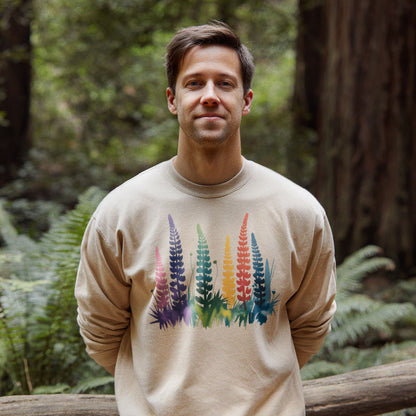 Watercolor Lupine Crewneck Sweatshirt