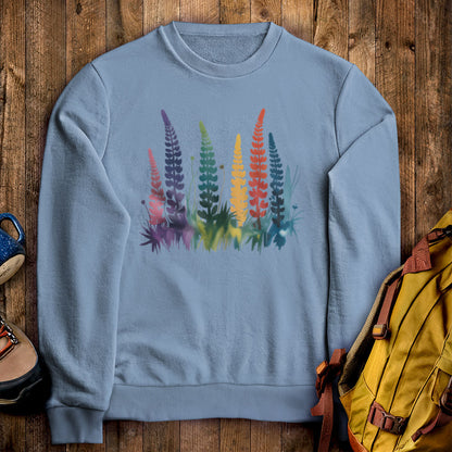 Watercolor Lupine Crewneck Sweatshirt