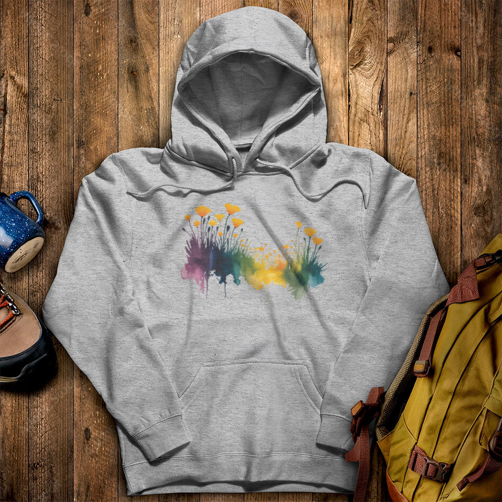 Watercolor Poppy Field Hoodie