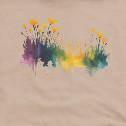 Watercolor Poppy Field Hoodie