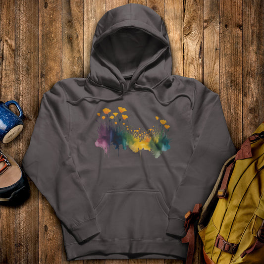 Watercolor Poppy Field Hoodie