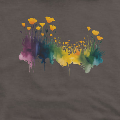 Watercolor Poppy Field Hoodie