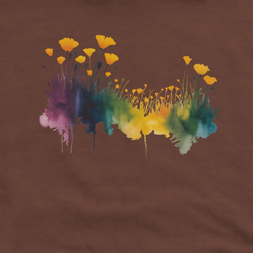 Watercolor Poppy Field Hoodie