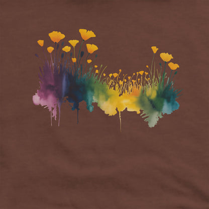 Watercolor Poppy Field Hoodie