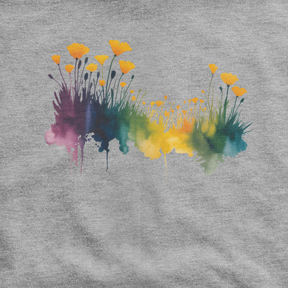 Watercolor Poppy Field Hoodie