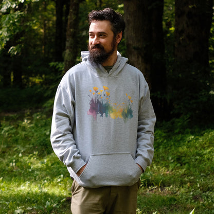 Watercolor Poppy Field Hoodie