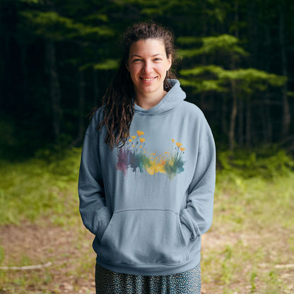 Watercolor Poppy Field Hoodie