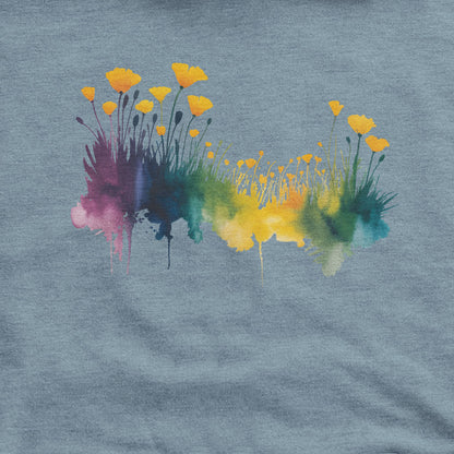 Watercolor Poppy Field Hoodie