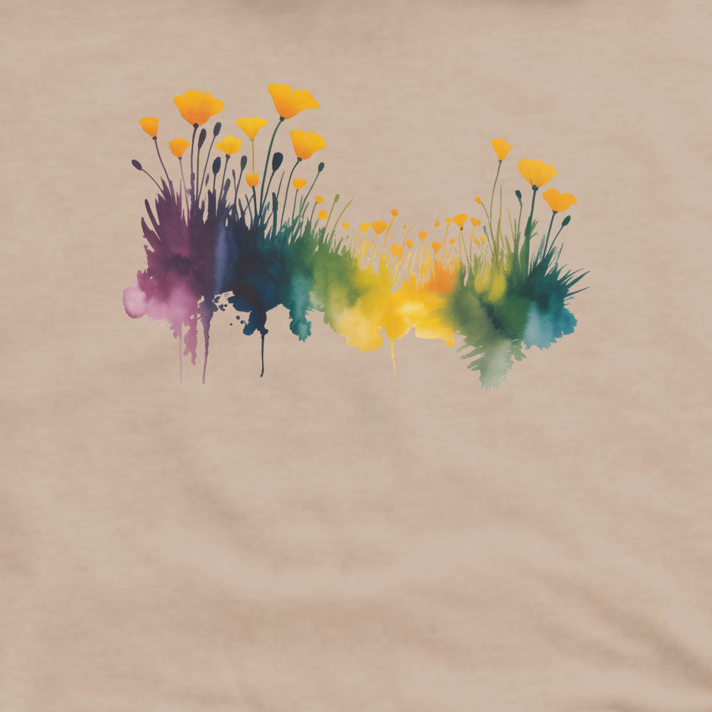 Watercolor Poppy Field Crewneck Sweatshirt