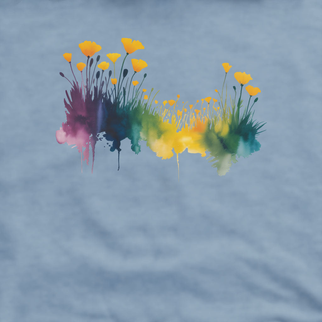 Watercolor Poppy Field Crewneck Sweatshirt