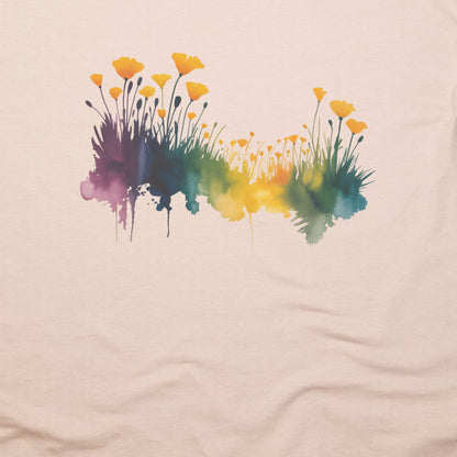 Watercolor Poppy Field T-Shirt