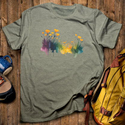Watercolor Poppy Field T-Shirt