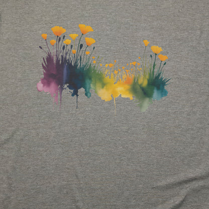 Watercolor Poppy Field T-Shirt
