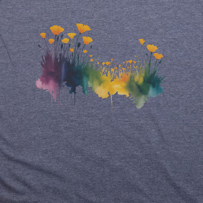 Watercolor Poppy Field T-Shirt