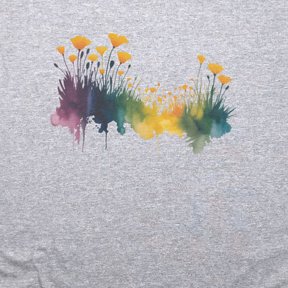 Watercolor Poppy Field T-Shirt