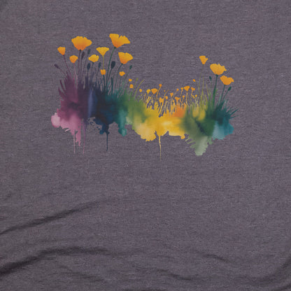 Watercolor Poppy Field T-Shirt