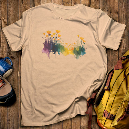 Watercolor Poppy Field T-Shirt