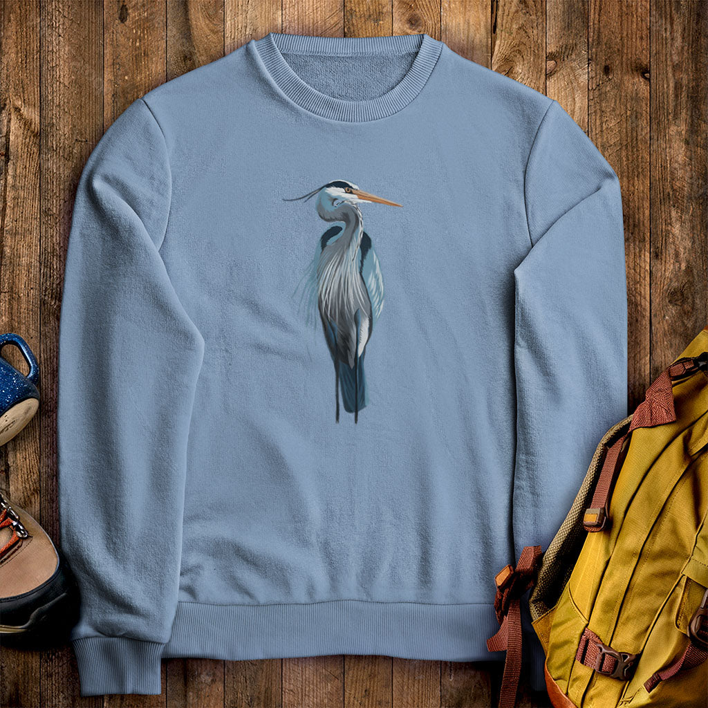 Painted Great Blue Heron Crewneck Sweatshirt
