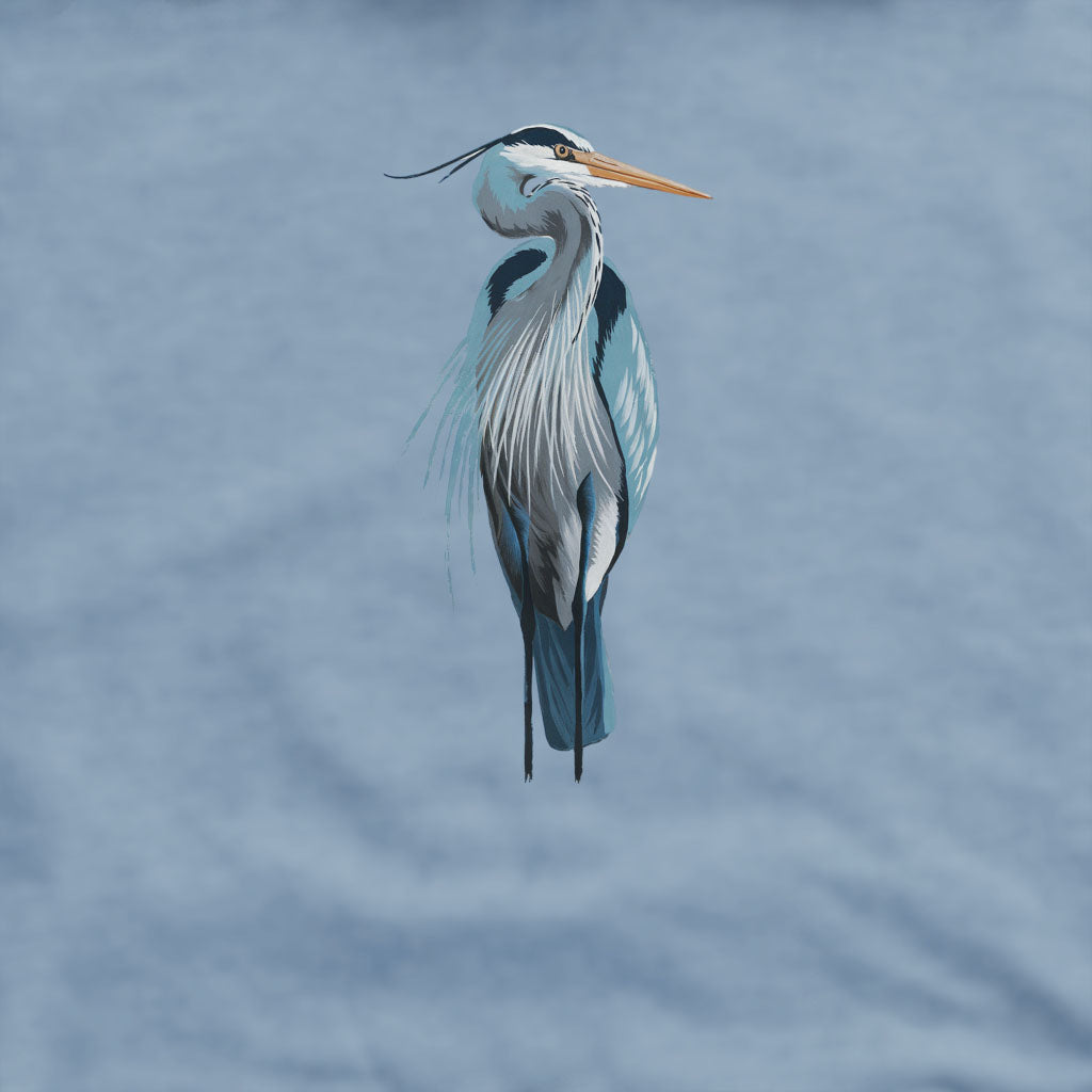 Painted Great Blue Heron Crewneck Sweatshirt