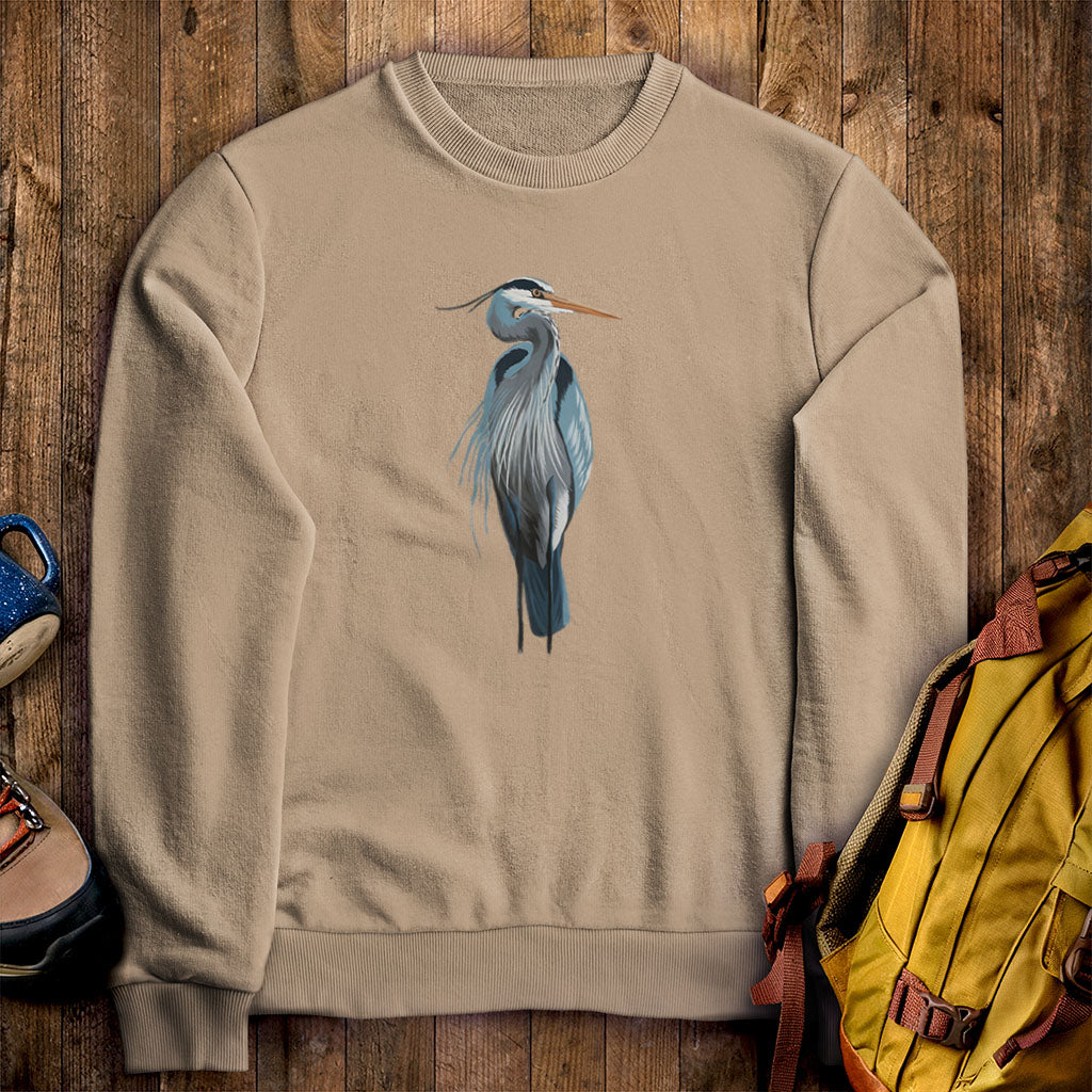 Painted Great Blue Heron Crewneck Sweatshirt