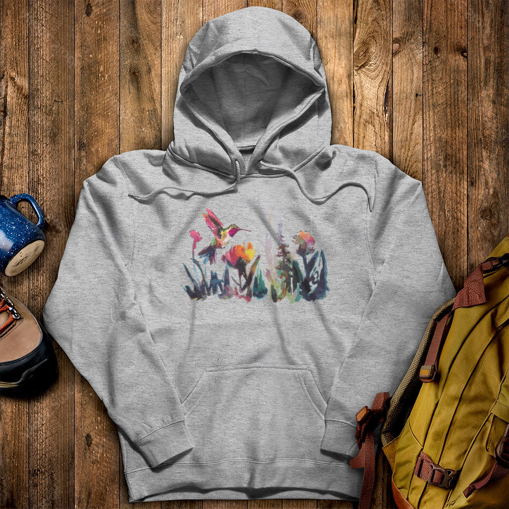 Watercolor Hummingbird with Flowers Hoodie