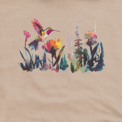 Watercolor Hummingbird with Flowers Hoodie
