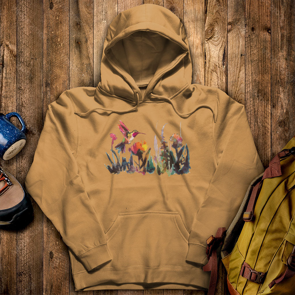Watercolor Hummingbird with Flowers Hoodie