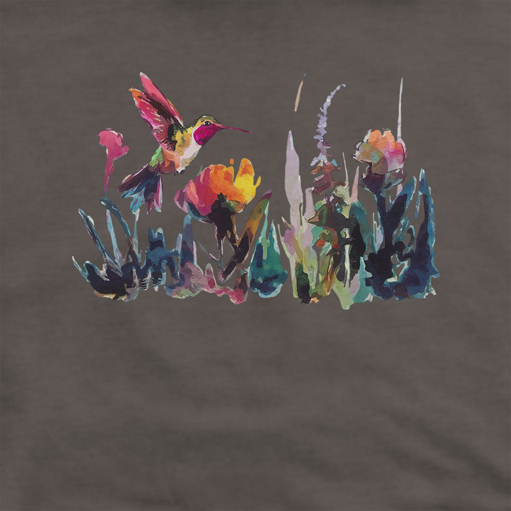 Watercolor Hummingbird with Flowers Hoodie