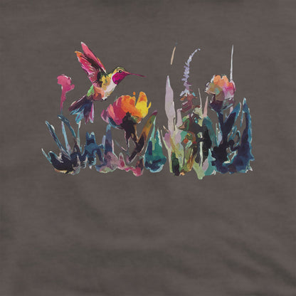 Watercolor Hummingbird with Flowers Hoodie