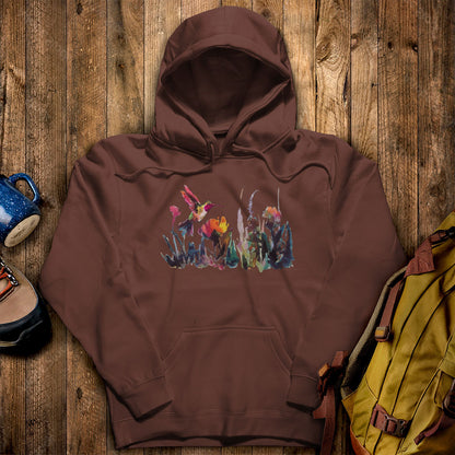 Watercolor Hummingbird with Flowers Hoodie