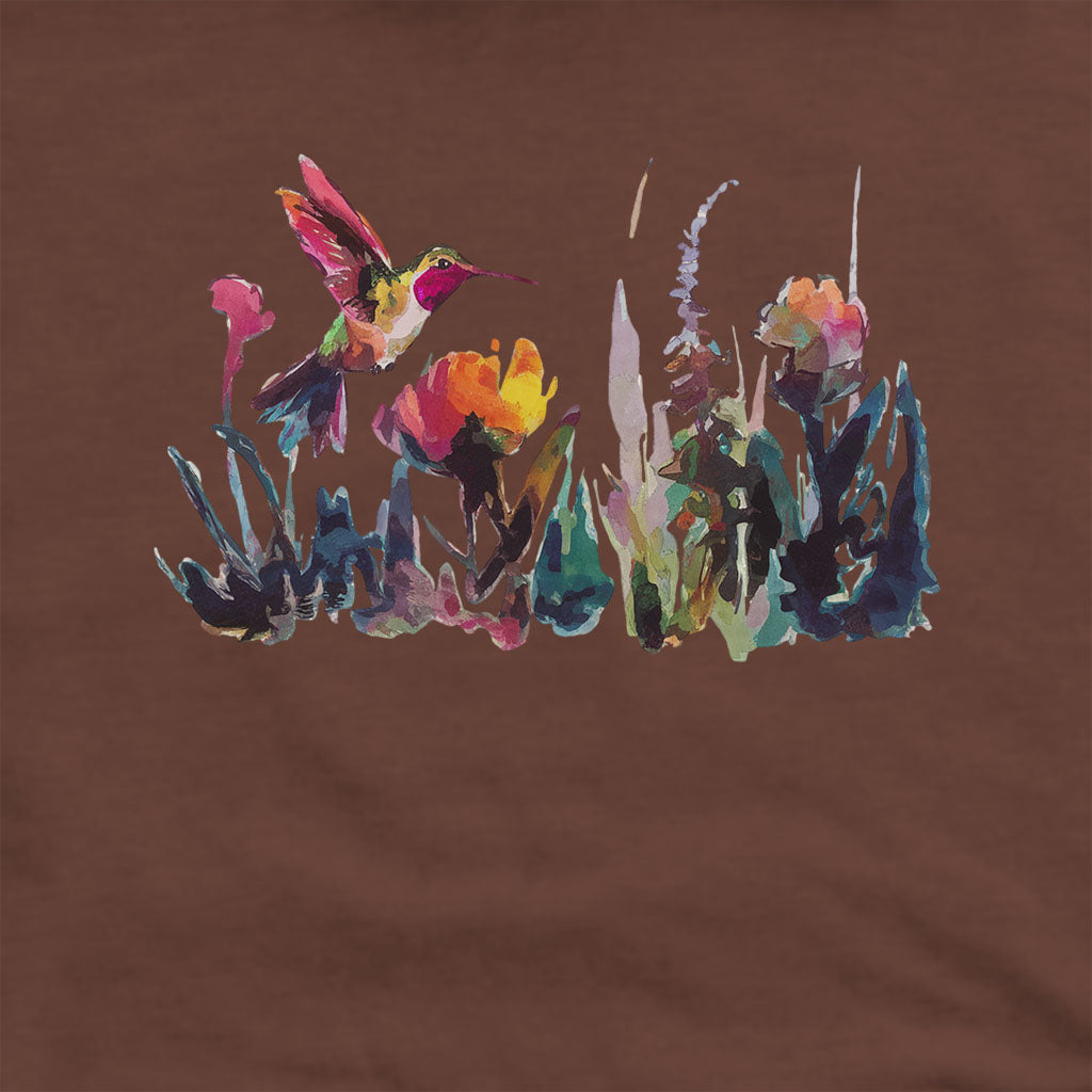 Watercolor Hummingbird with Flowers Hoodie