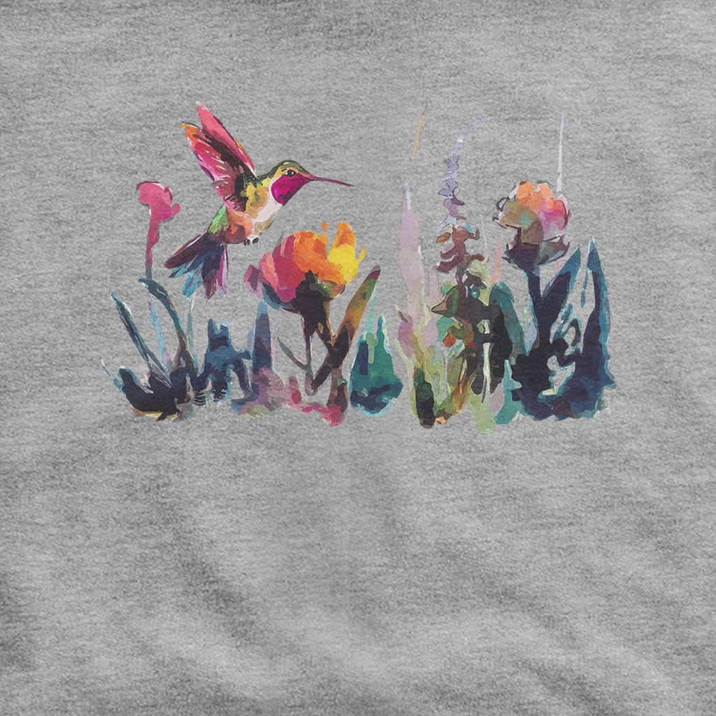 Watercolor Hummingbird with Flowers Hoodie