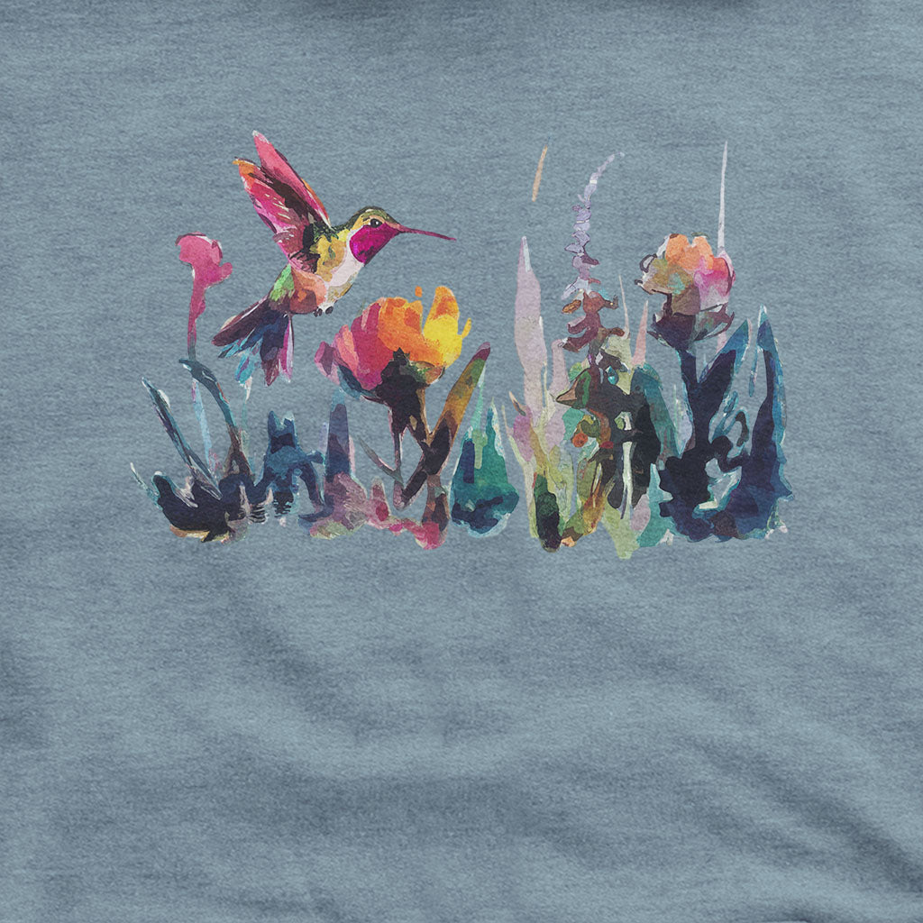 Watercolor Hummingbird with Flowers Hoodie