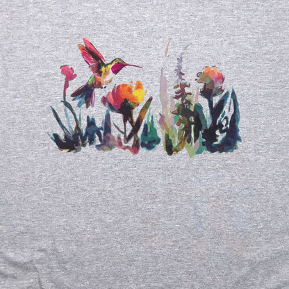 Watercolor Hummingbird with Flowers Crewneck Sweatshirt