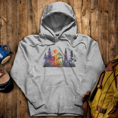 Watercolor Hypercolor Mountains Hoodie