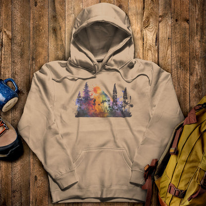Watercolor Hypercolor Mountains Hoodie