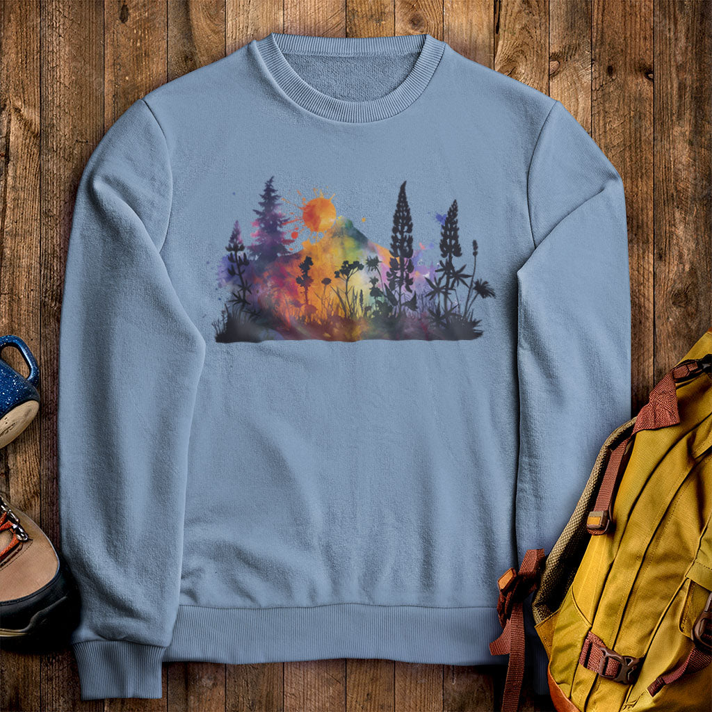 Watercolor Hypercolor Mountains Crewneck Sweatshirt