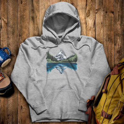 Painted Mountain Lake Reflection Hoodie