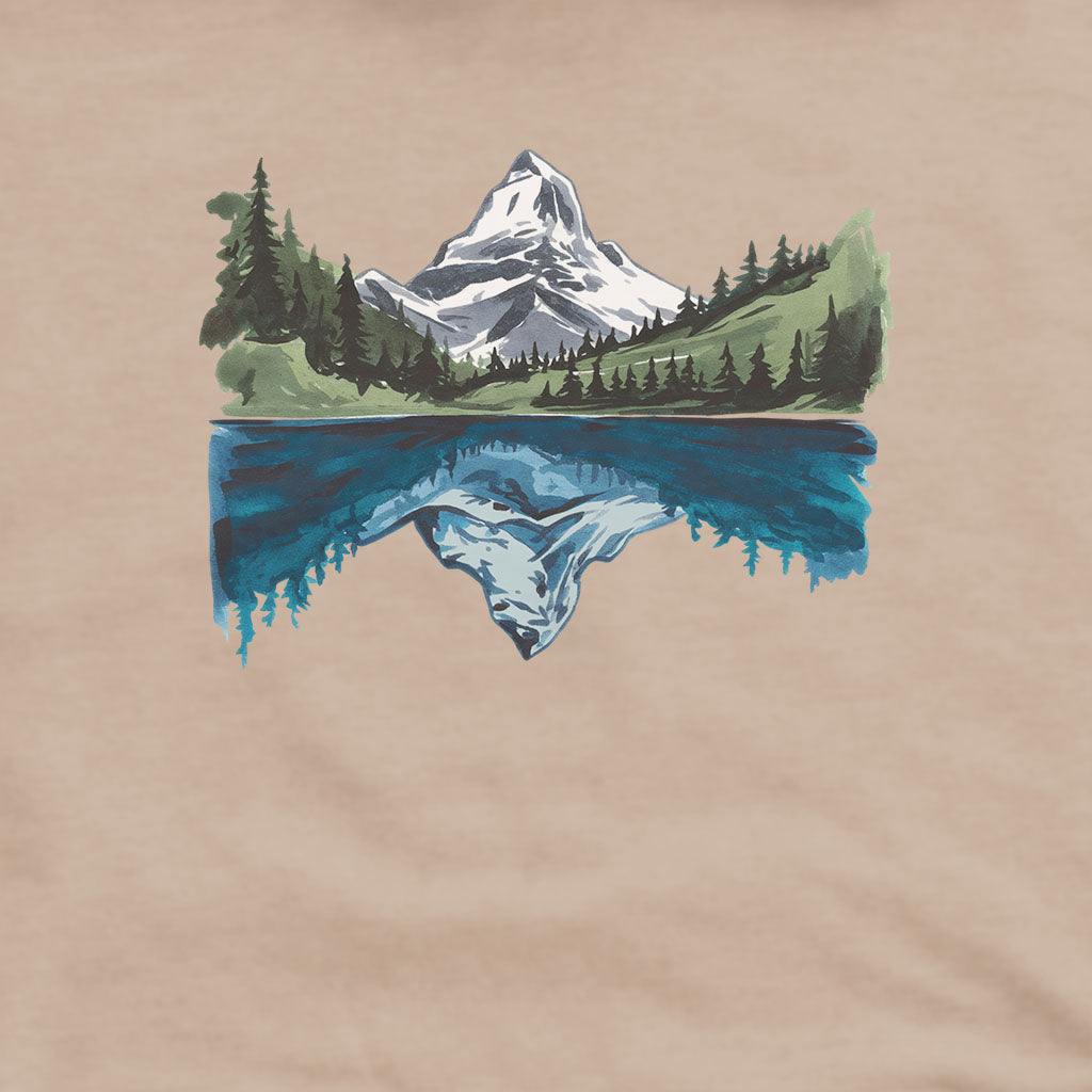 Painted Mountain Lake Reflection Hoodie