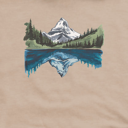 Painted Mountain Lake Reflection Hoodie