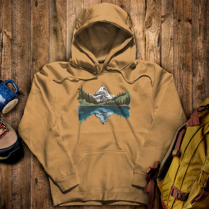 Painted Mountain Lake Reflection Hoodie