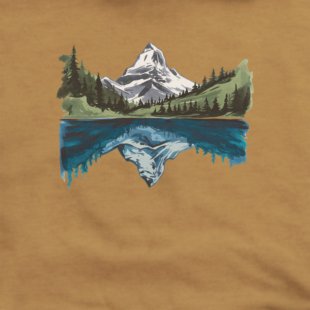 Painted Mountain Lake Reflection Hoodie