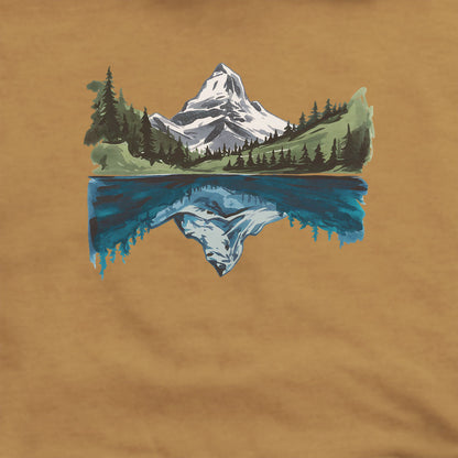 Painted Mountain Lake Reflection Hoodie