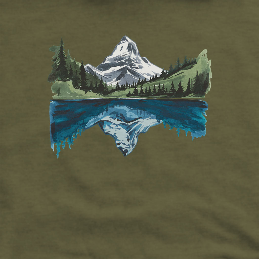 Painted Mountain Lake Reflection Hoodie